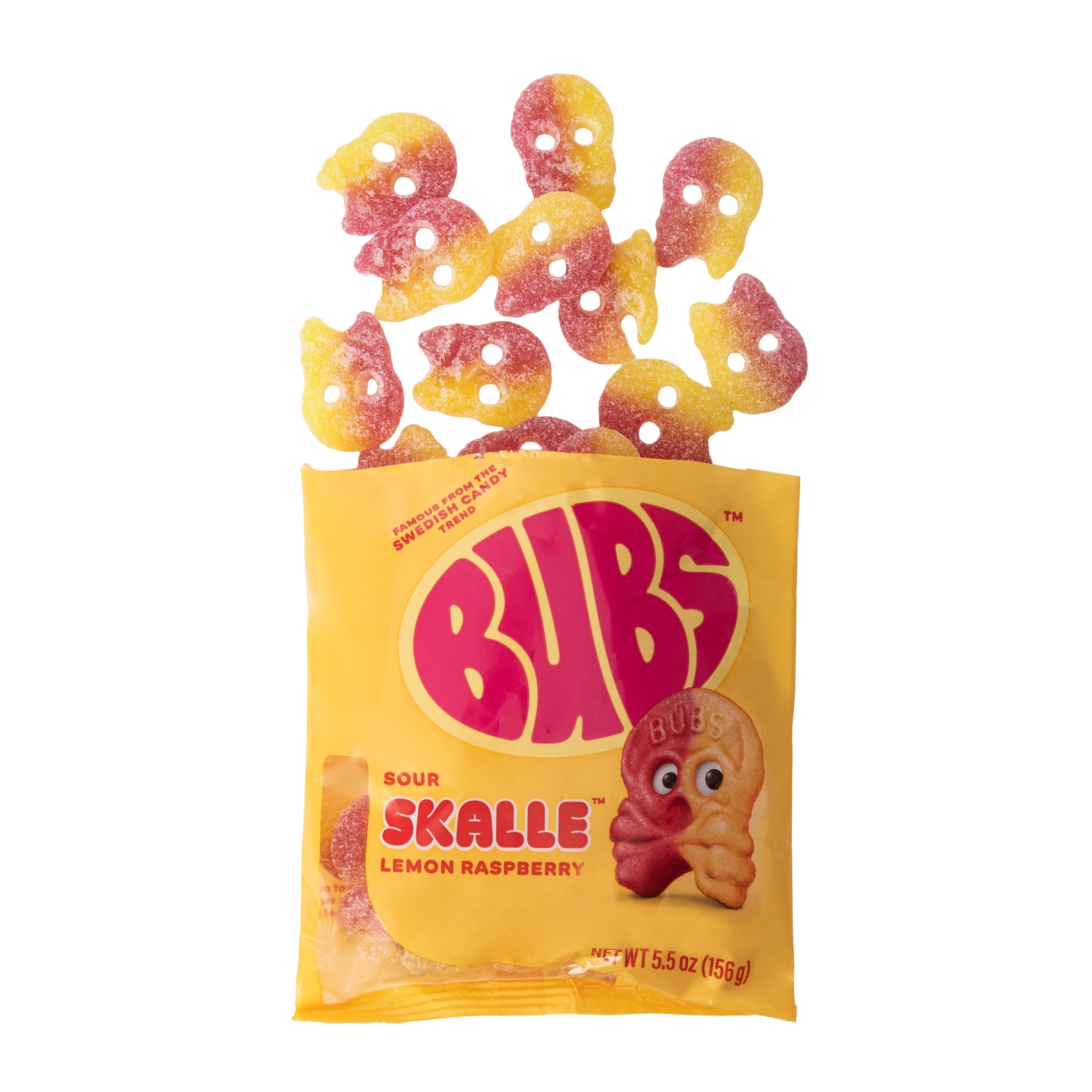 Bubs Sour Skalle Lemon Raspberry 156g