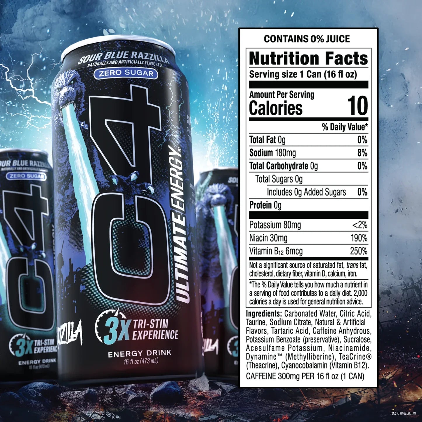 C4 Energy Sour Blue Razzilla 473ml