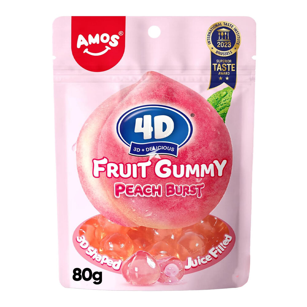 Amos 4D Fruit Gummy Peach Burst 80g