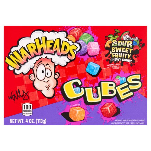 Warheads Cubes Sour Sweet & Fruity Chewy Candy 113g
