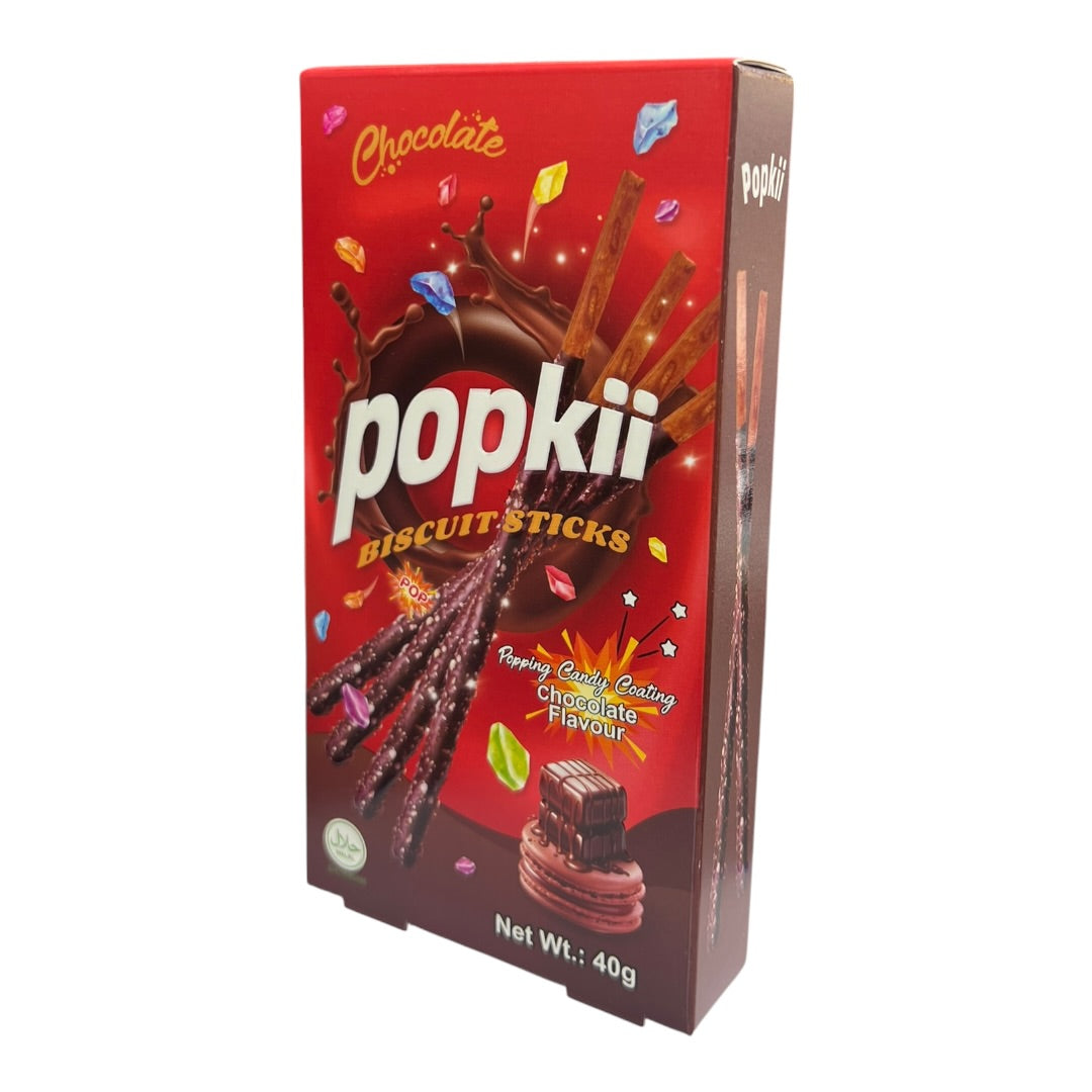 Popkii Biscuit Sticks Chocolate Popping Candy (40g)