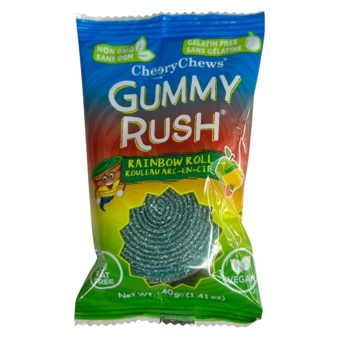Cheery Chews Gummy Rush Rainbow Roll Vegan Gummy Candy (40g)