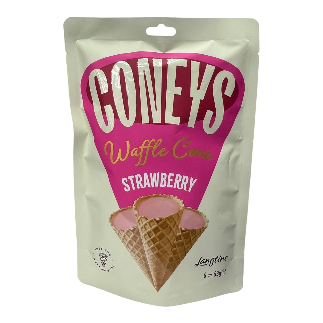 Langtins Coneys Strawberry Waffle Cone Bites 63g (6 Cones)
