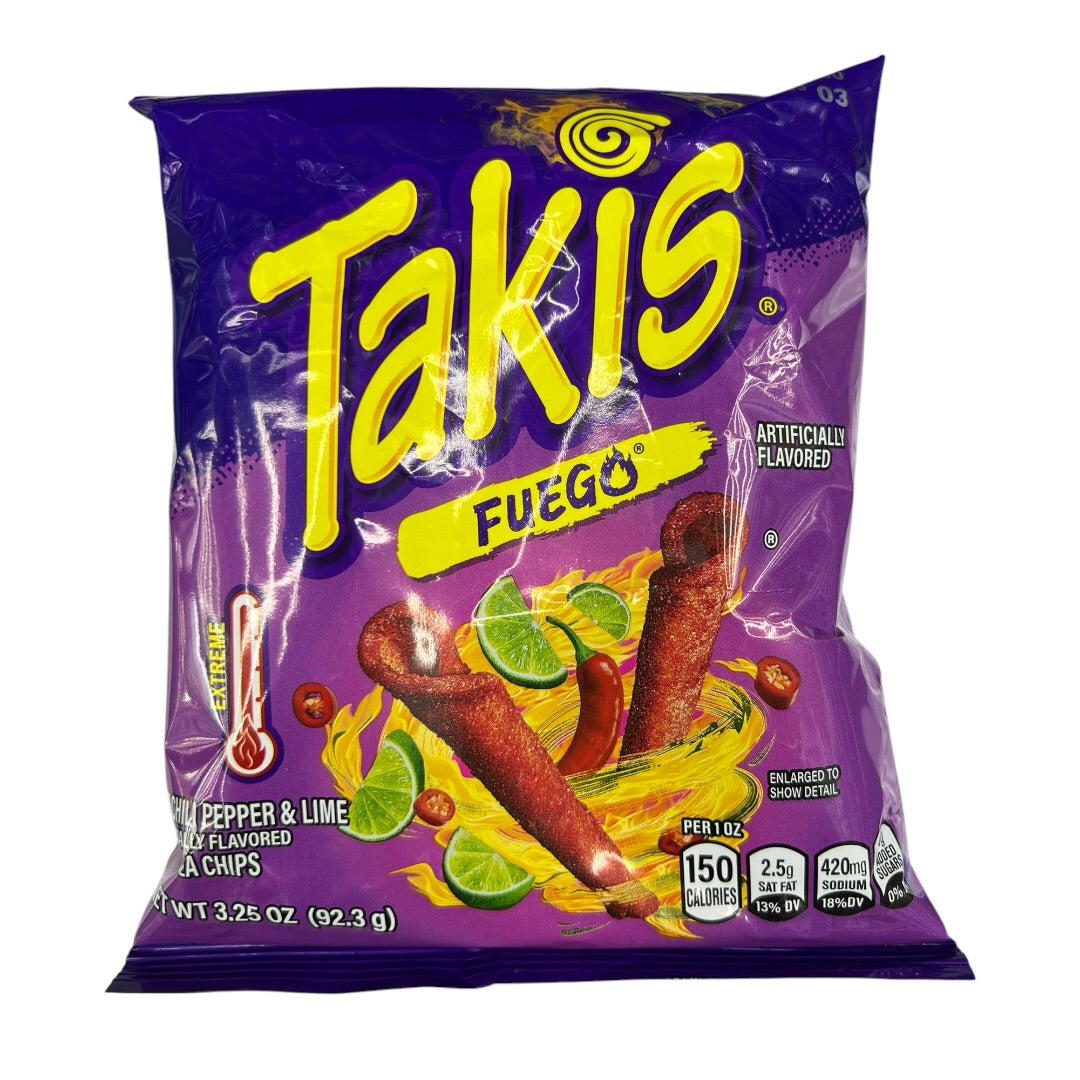 Takis Fuego Chilli Pepper & Lime Tortilla Chips 92.3g