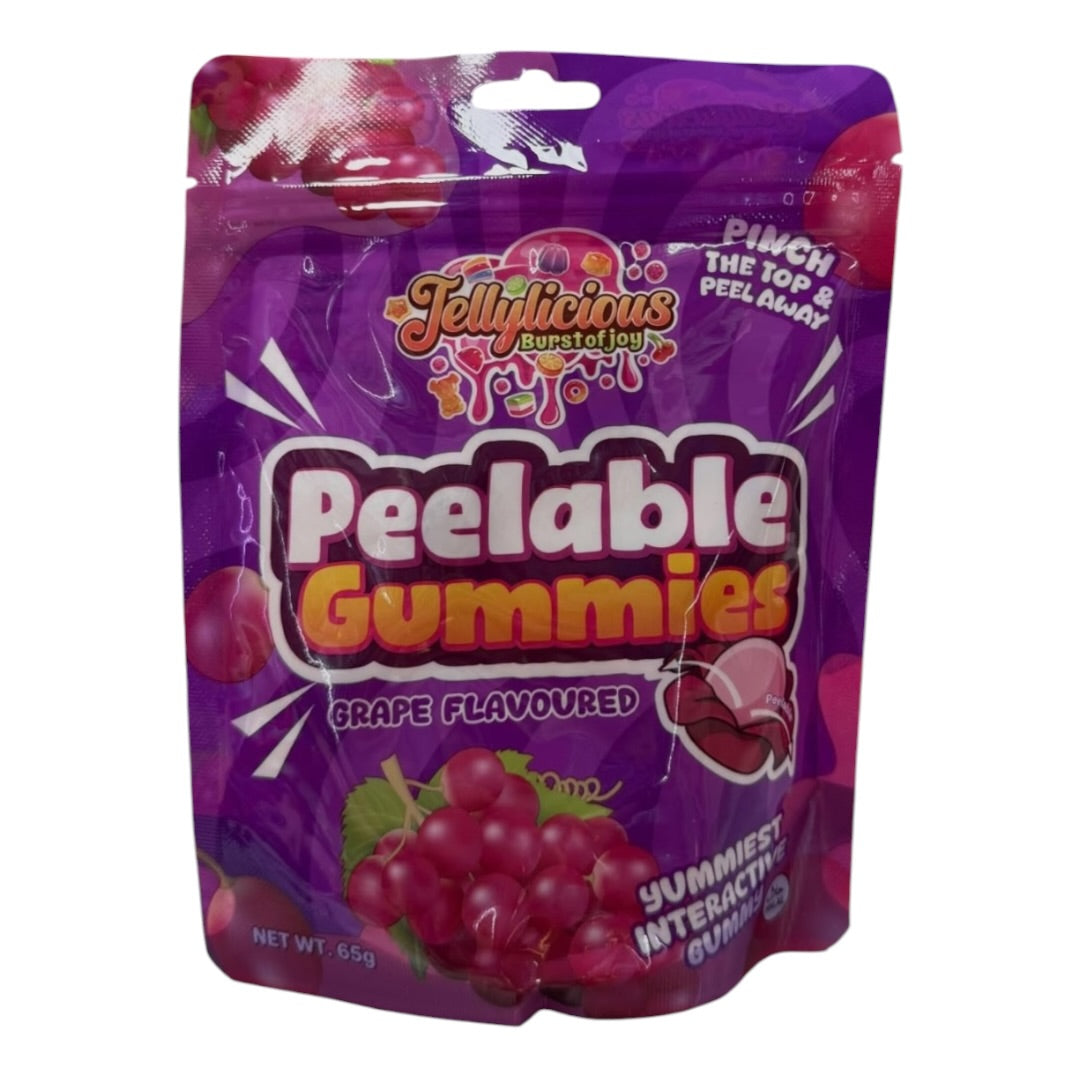 Jellylicious Burst of Joy Peelable Gummies Grape Flavoured 65g