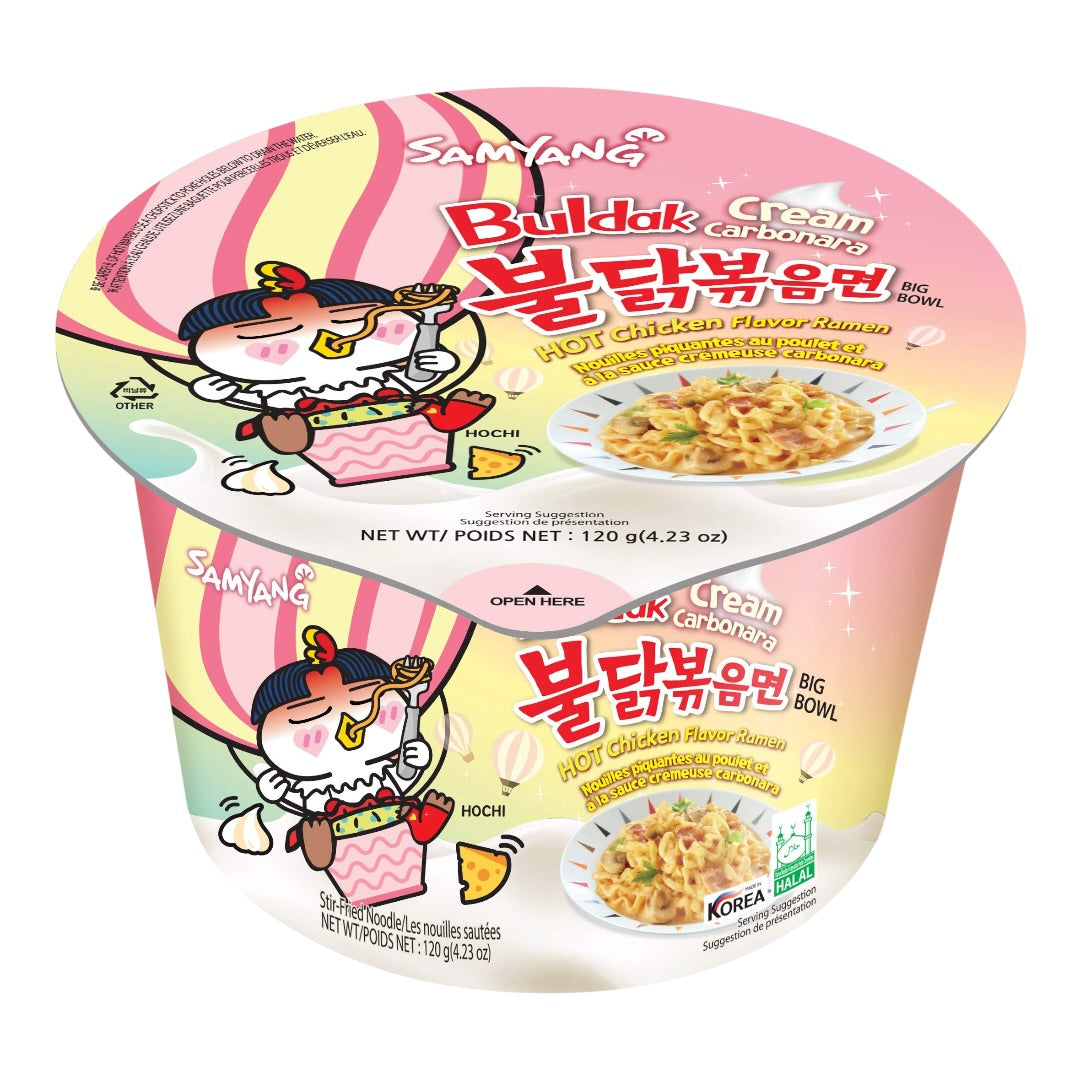 Samyang Buldak Cream Carbonara Hot Chicken Flavour Ramen Big Bowl 120g