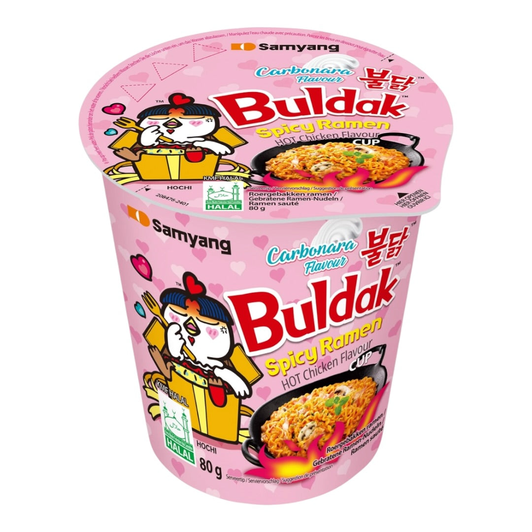 Samyang Buldak Carbonara Flavour Spicy Ramen Hot Chicken Cup 80g