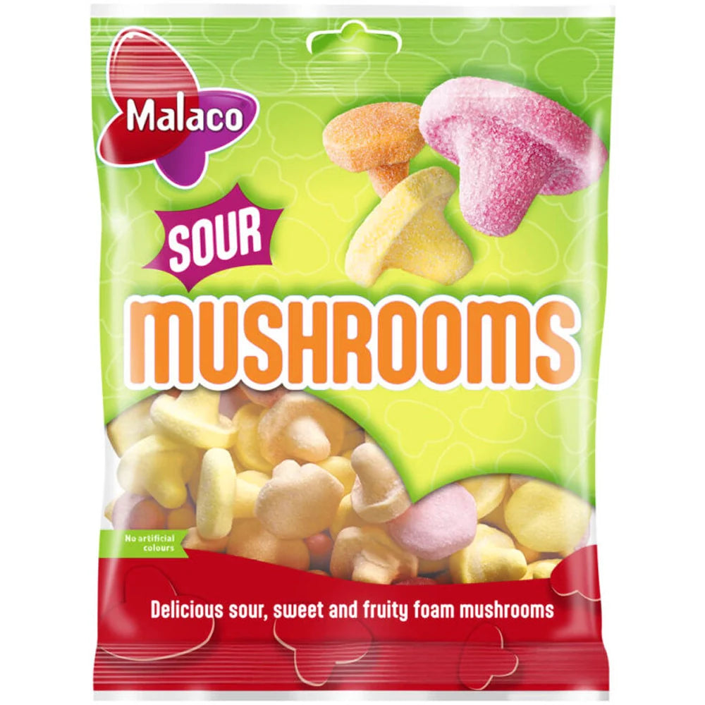 Malaco Sour Mushrooms – 100g (Sweden)