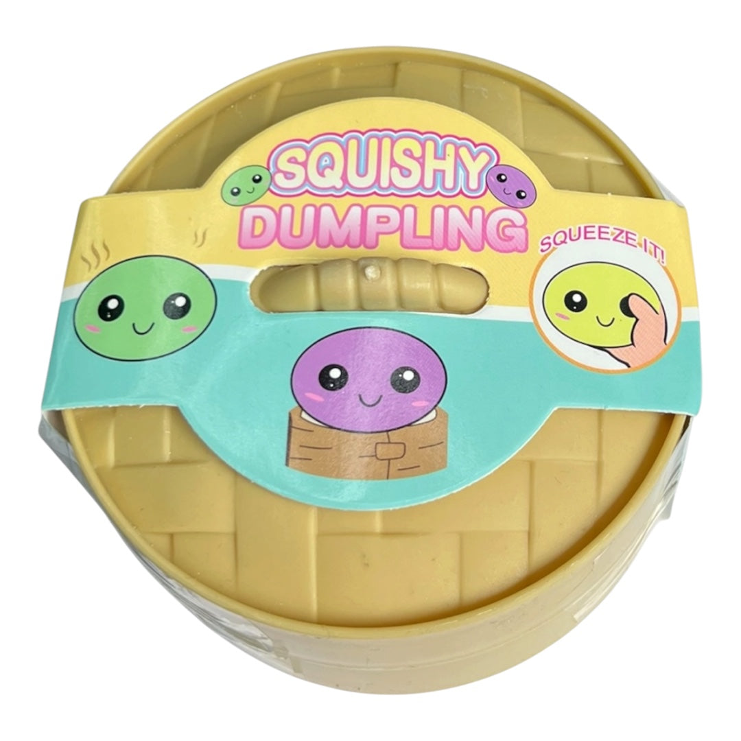 Squishy Dumpling Toy in Steamer Basket