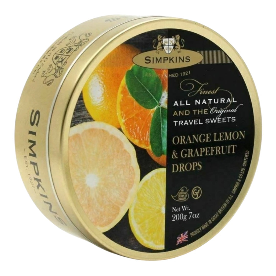 Simpkins Orange, Lemon & Grapefruit Drops Travel Sweets 200g