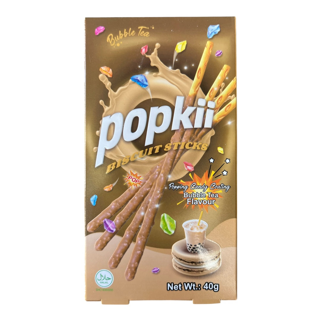 Popkii Biscuit Sticks Bubble Tea Popping Candy (40g)