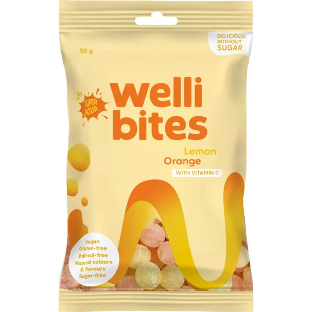 Wellibites Super Sour Lemon & Orange 70g (Sweden)