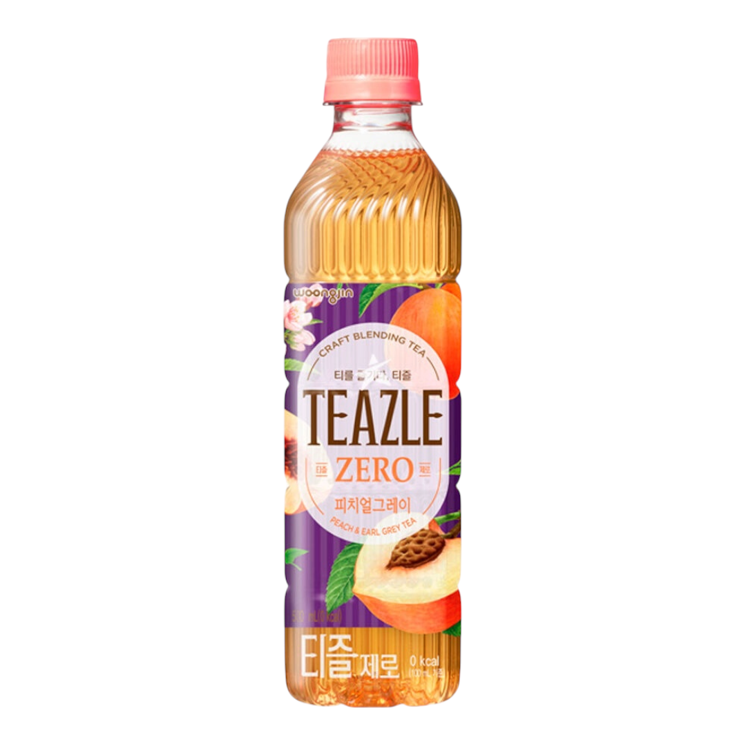 Woongjin Teazle Zero Peach & Earl Grey Tea 500ml bottle