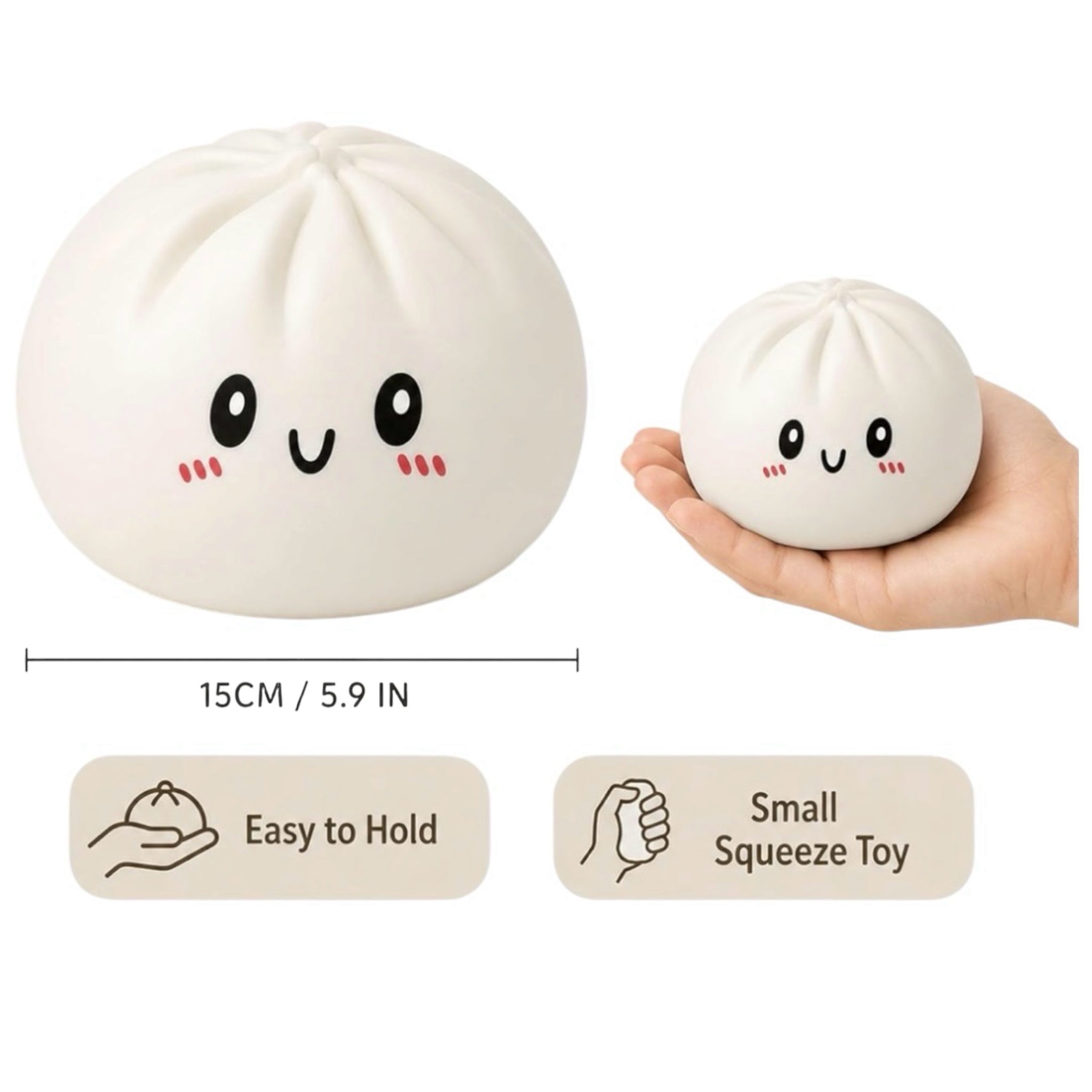 Dimsum Bao Night Light – Glowing Dumpling Lamp (15cm)