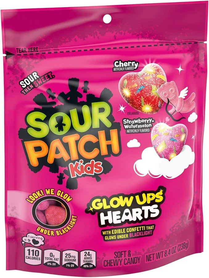 Sour Patch Kids Glow Up Hearts Peg Bag 238g