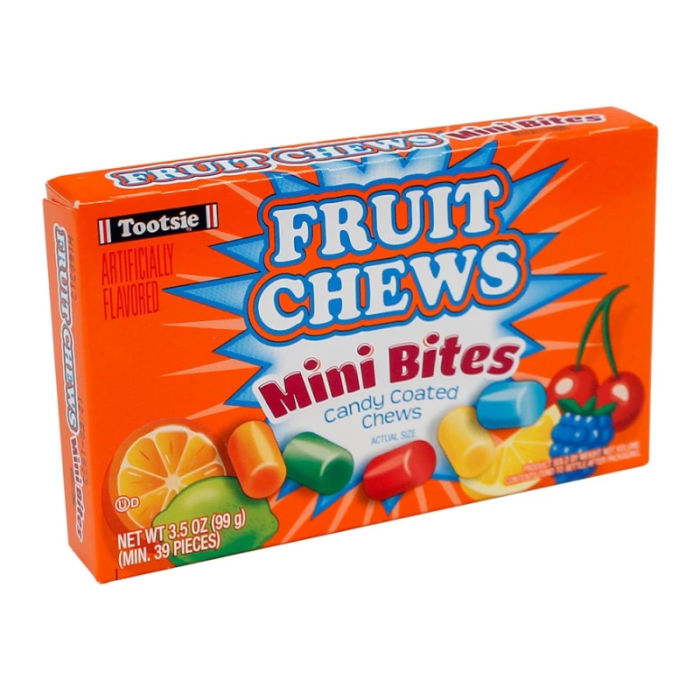 Tootsie Fruit Chews Mini Bites Box 99 g – Fruity USA Candy Coated Chews