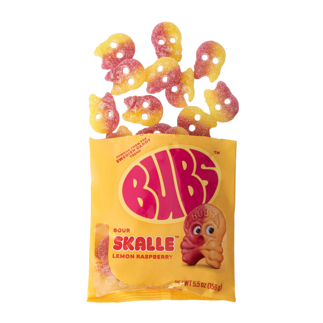 Bubs Sour Skalle Lemon Raspberry 156g