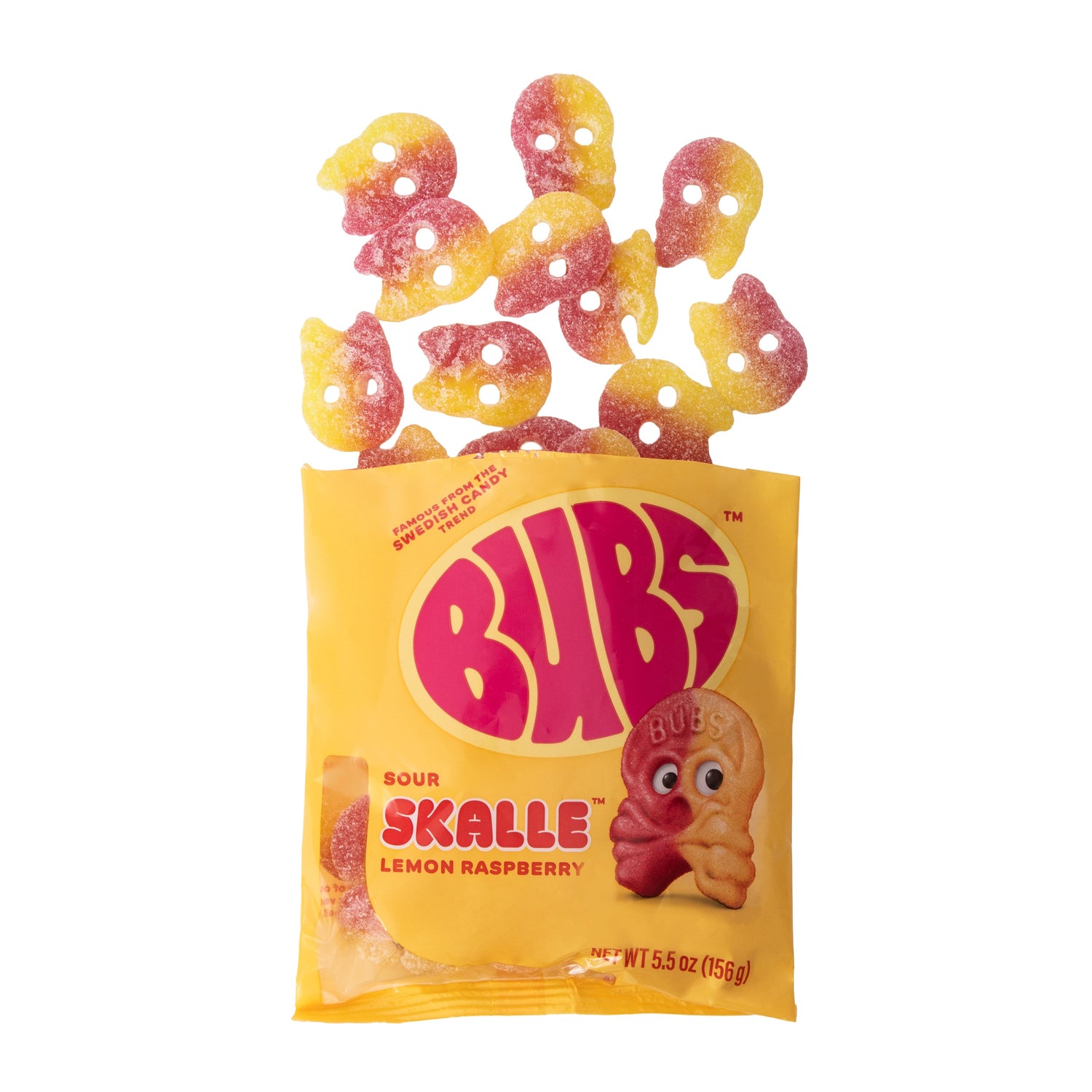 Bubs Sour Skalle Lemon Raspberry 156g