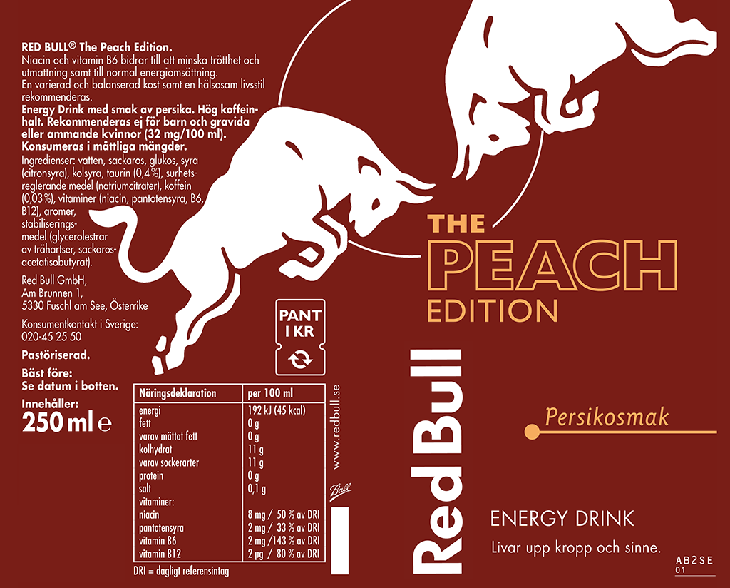 Wholesale Case Red Bull Peach Edition (Sweden) 24 x 250ml | Candy Mail UK
