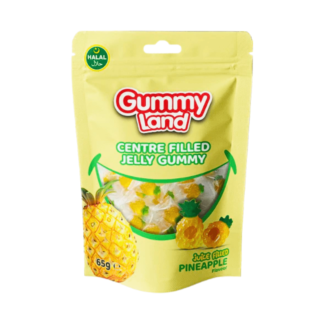 Gummy Land Centre Filled Jelly Gummy Pineapple 65g