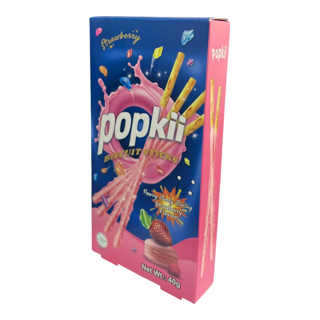 Popkii Biscuit Sticks Strawberry 40g
