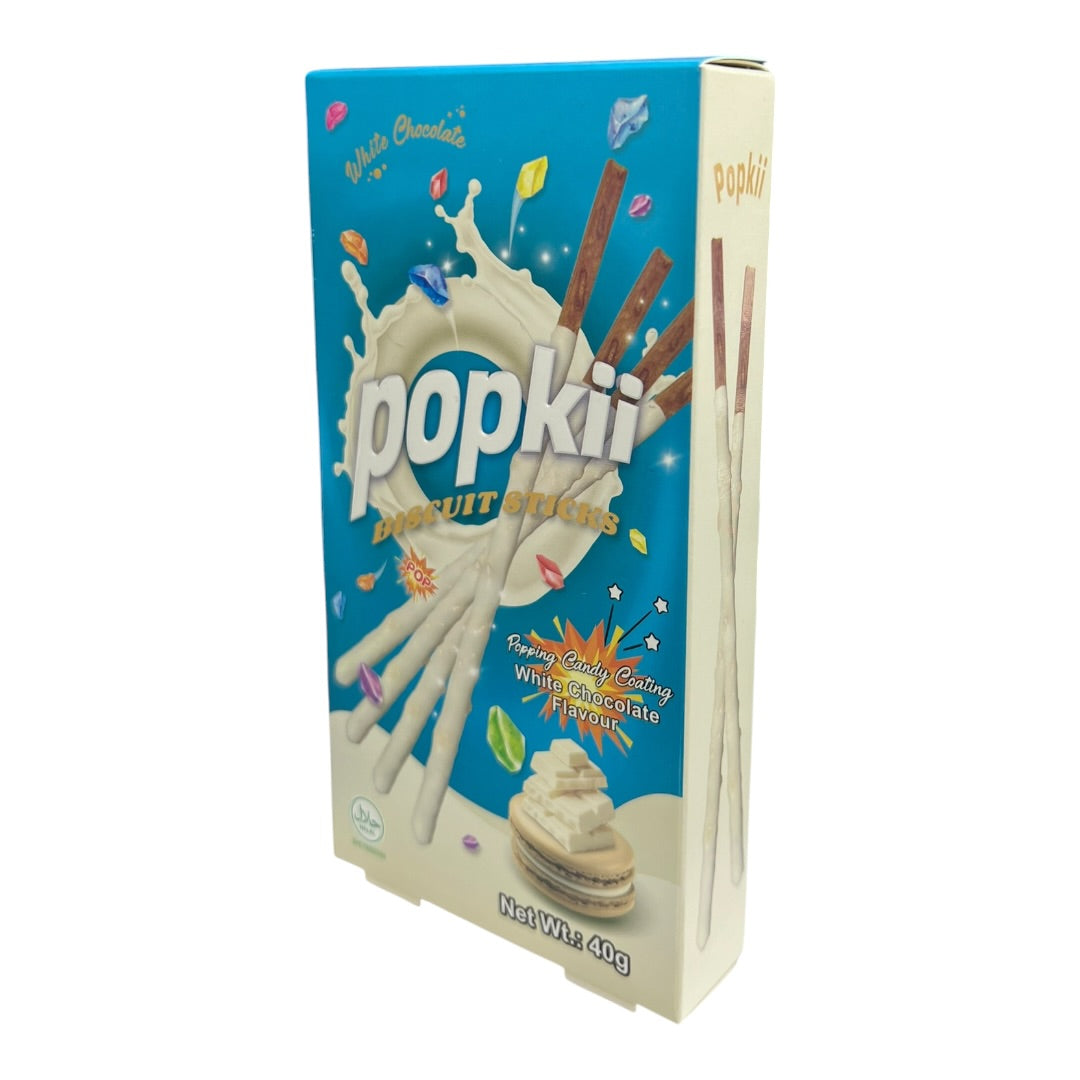 Popkii Biscuit Sticks White Chocolate Popping Candy (40g)