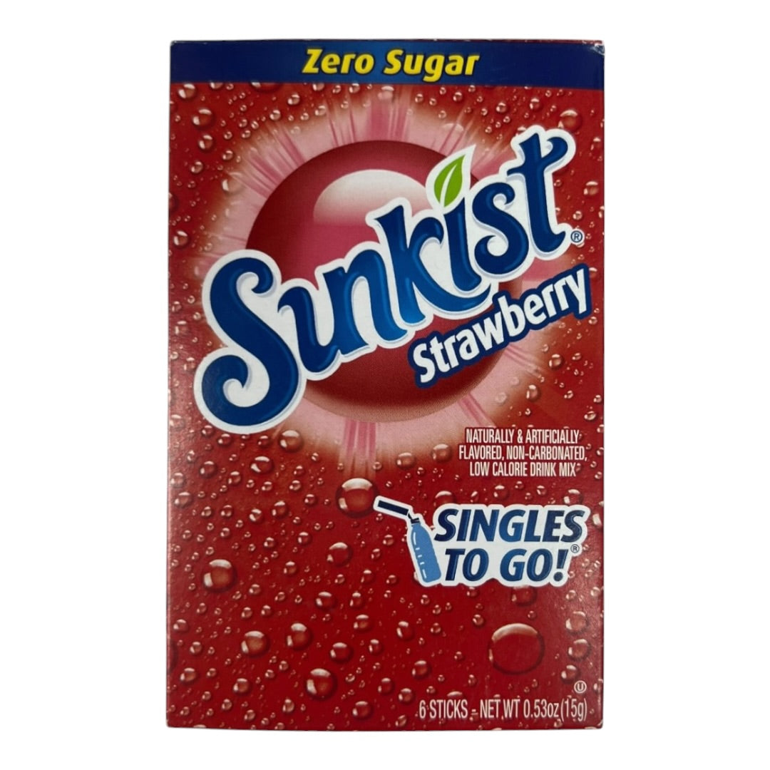 Sunkist Strawberry Singles To Go Zero Sugar Drink Mix 15g (6 Sticks)