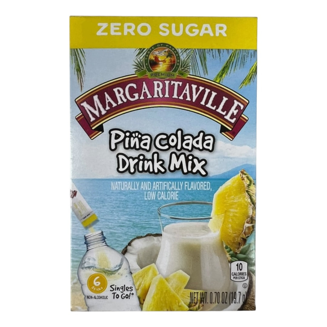 Margaritaville Zero Sugar Piña Colada Drink Mix Singles To Go 6 Sticks (19.7g)