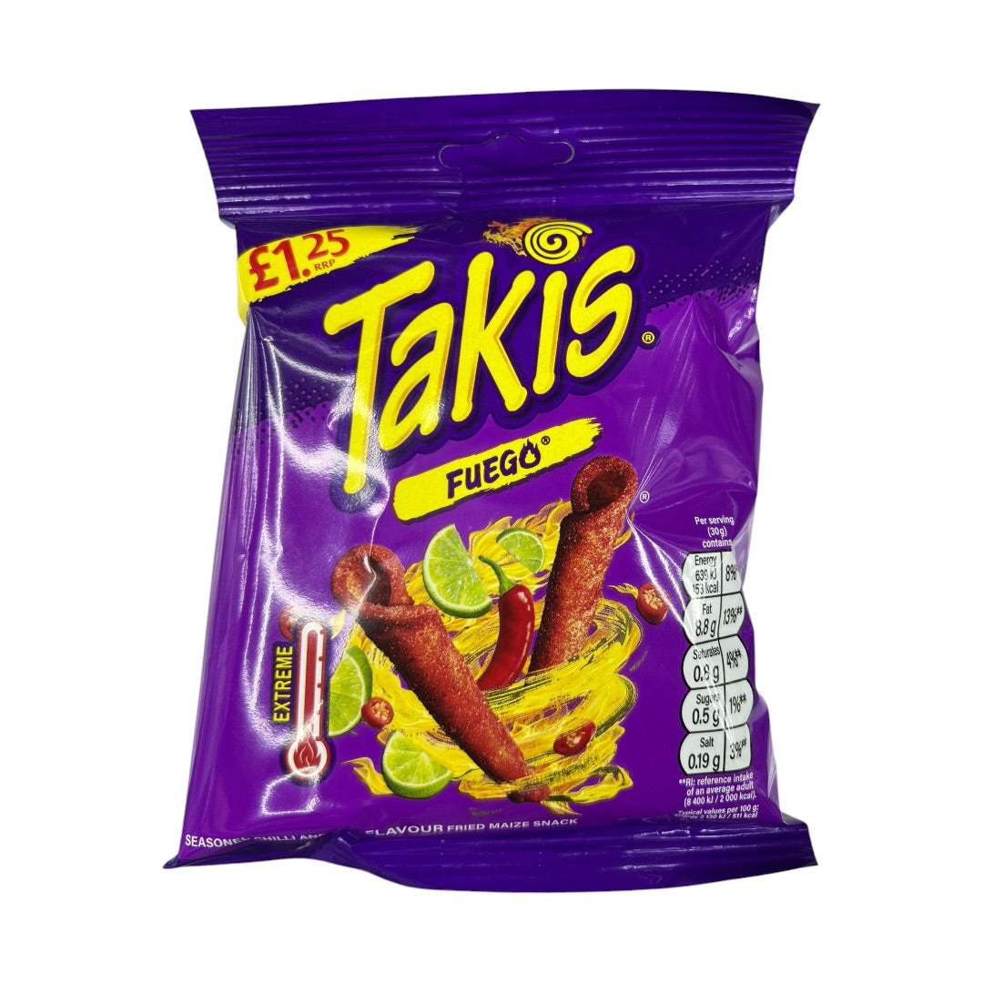 Takis Fuego Chilli &amp; Lime Fried Maize Snack 57g