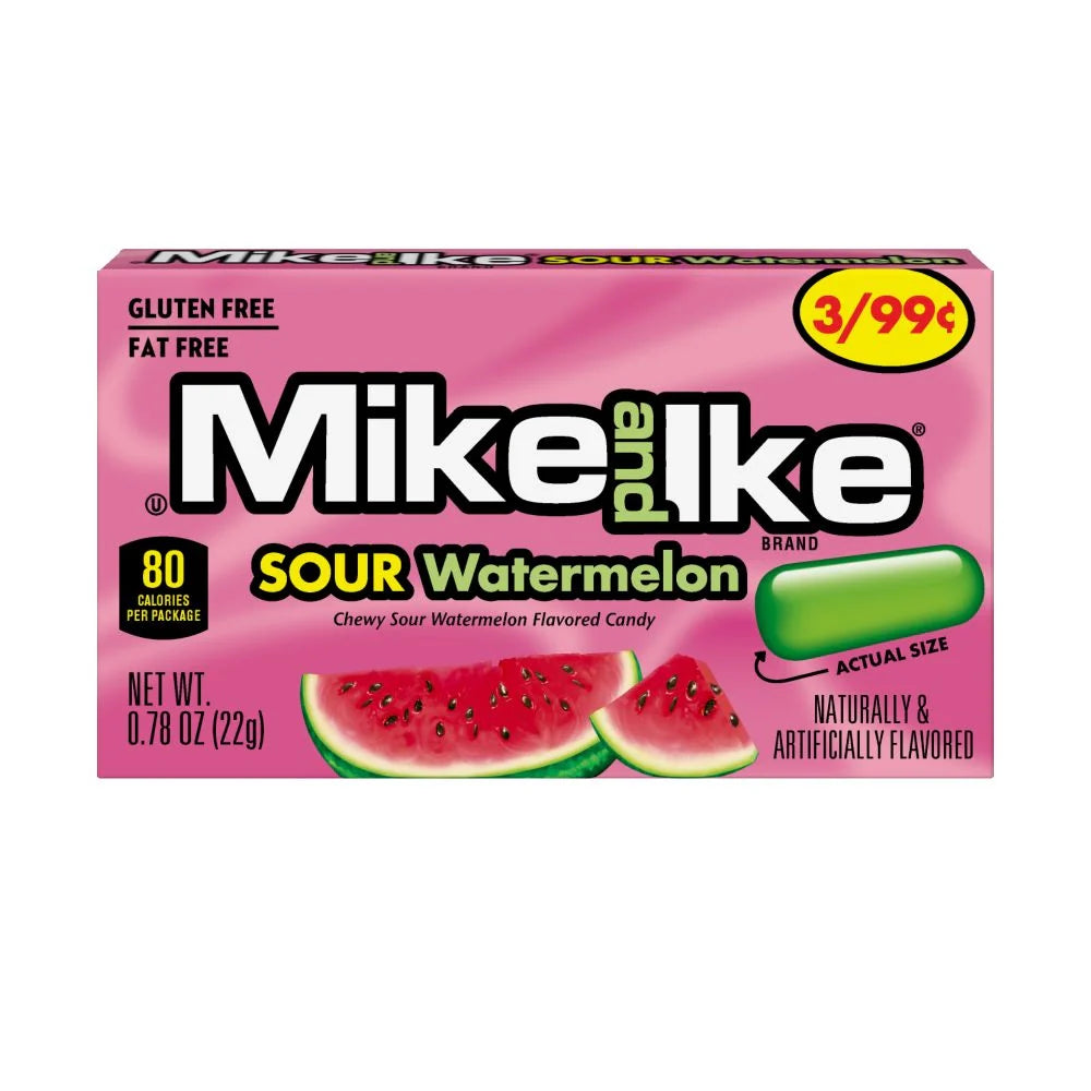 Mike and Ike Sour Watermelon Chewy Candy 22g