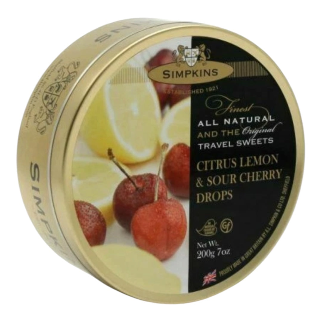 Simpkins Citrus Lemon &amp; Sour Cherry Drops Travel Sweets 200g