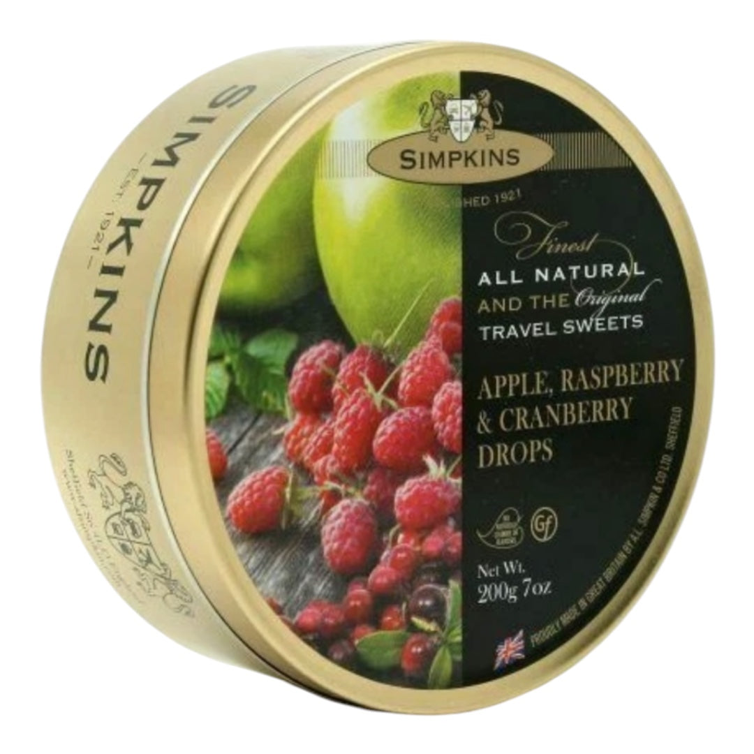 Simpkins Apple, Raspberry &amp; Cranberry Drops Travel Sweets 200g