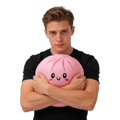 Giant Dumpling Squishy Toy – Jumbo 25cm in Steamer Basket