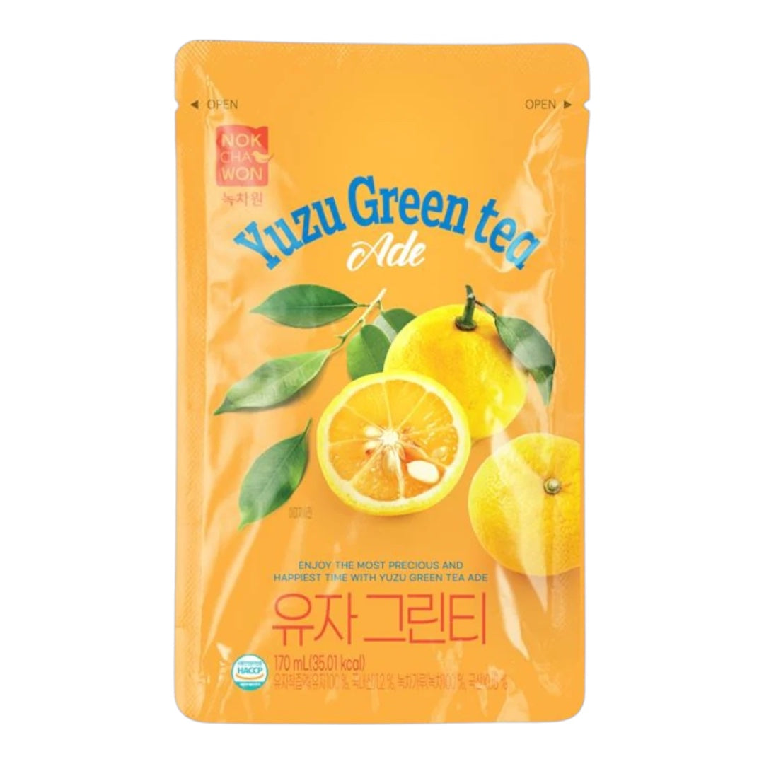 Nokchawon Yuzu Green Tea Ade 170ml - HACCP certified Korean yuzu green tea ade pouch