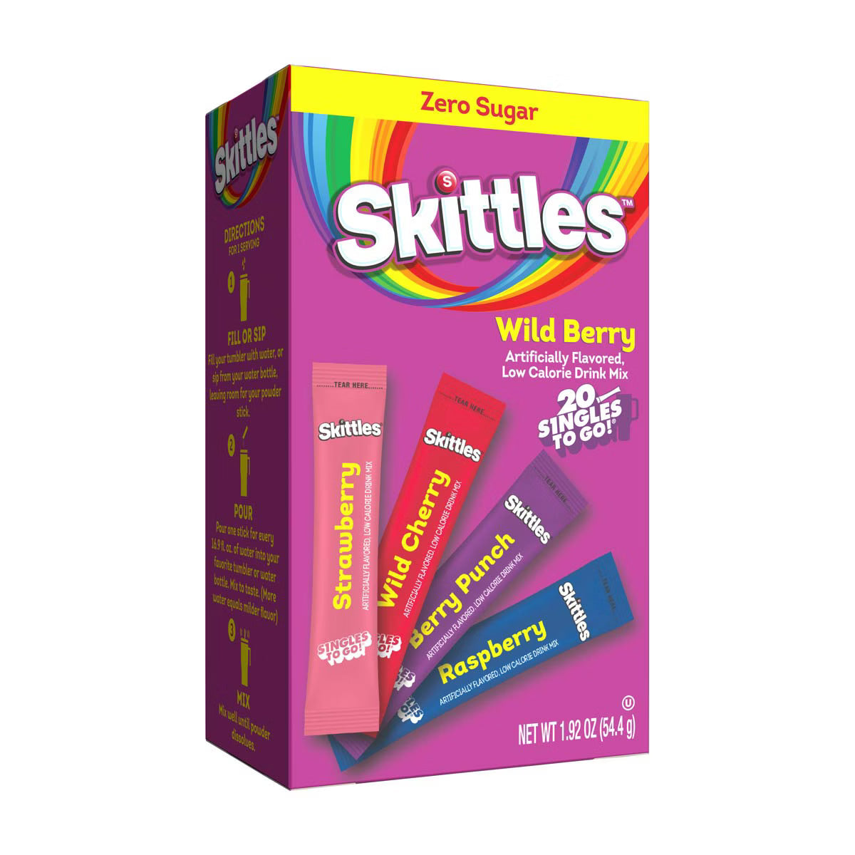 Singles To Go Skittles Wild Berry 20 Pack 54.4g