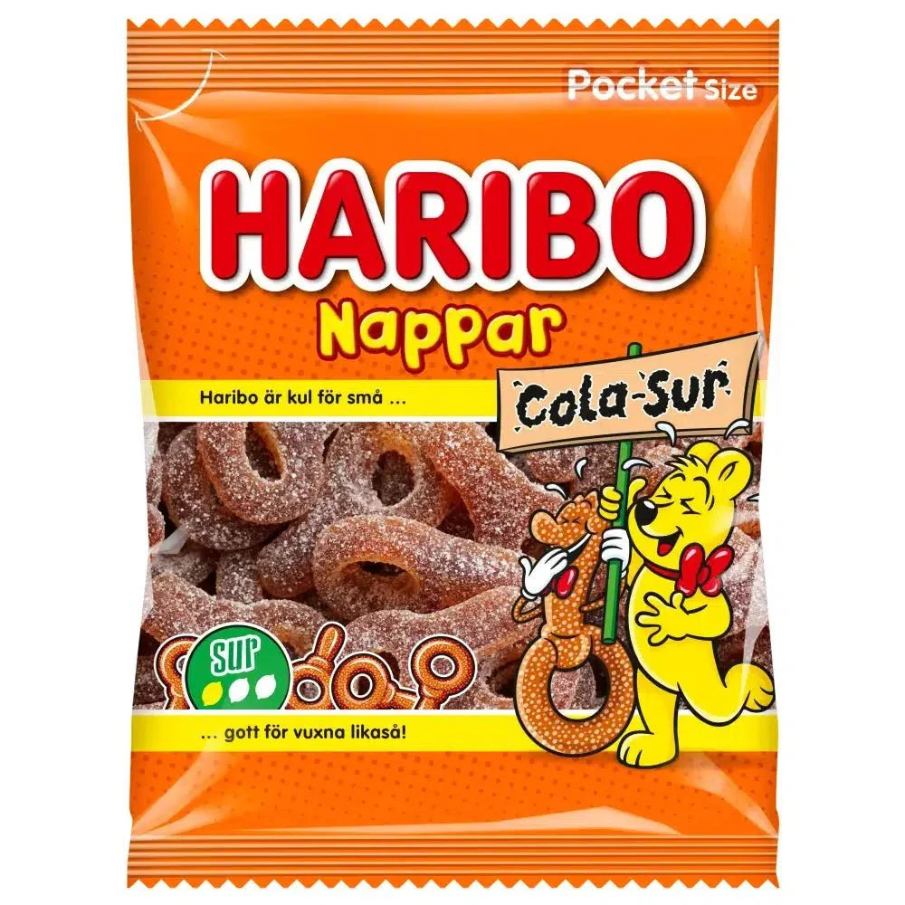 Haribo Nappar Cola Sour (Sweden) 80g