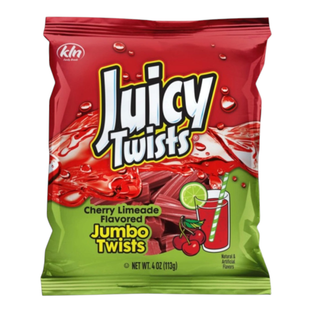 Juicy Twists Cherry Limeade Flavored Jumbo Twists 113g bag