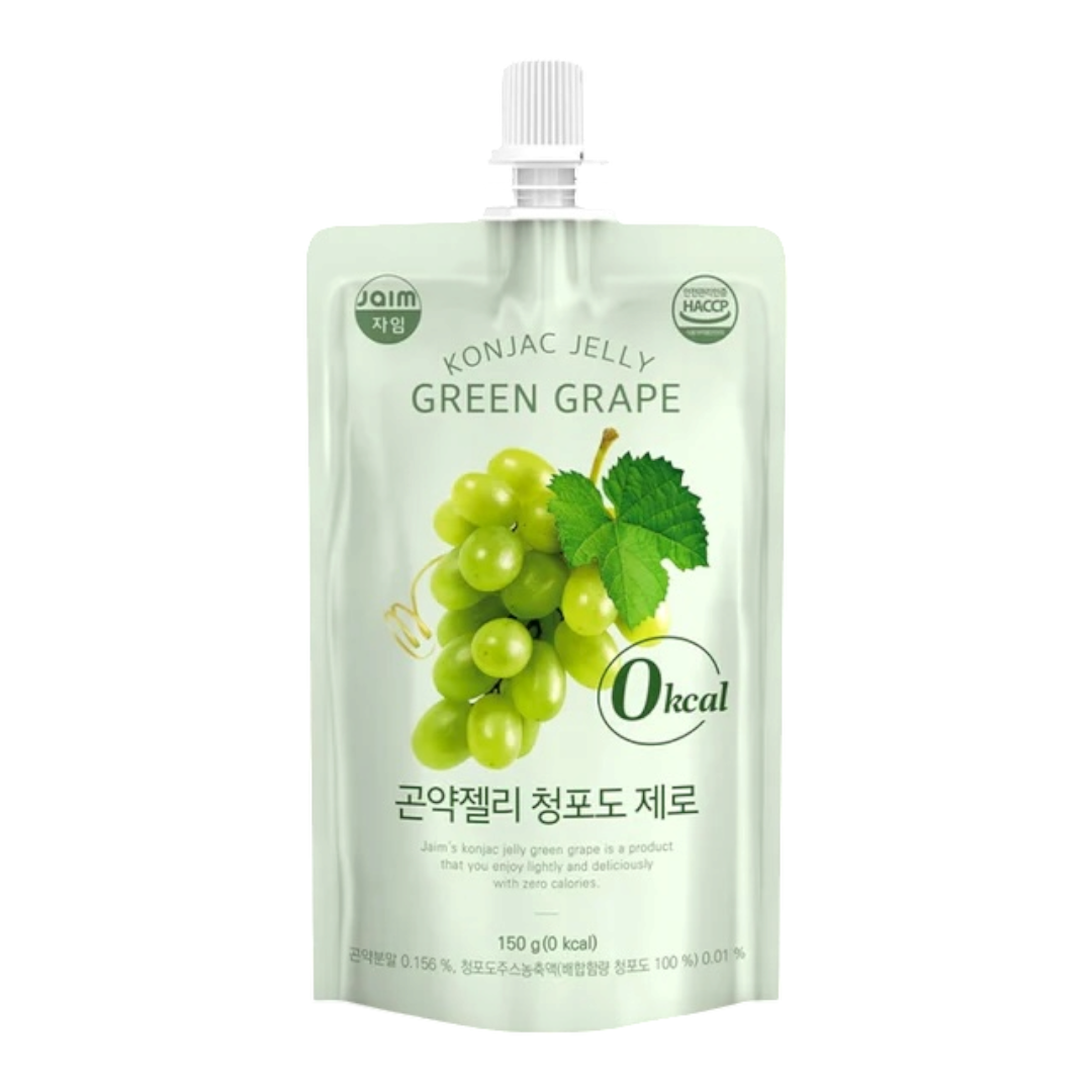 Jaim Konjac Jelly Green Grape 150g - 0 kcal Korean jelly drink pouch