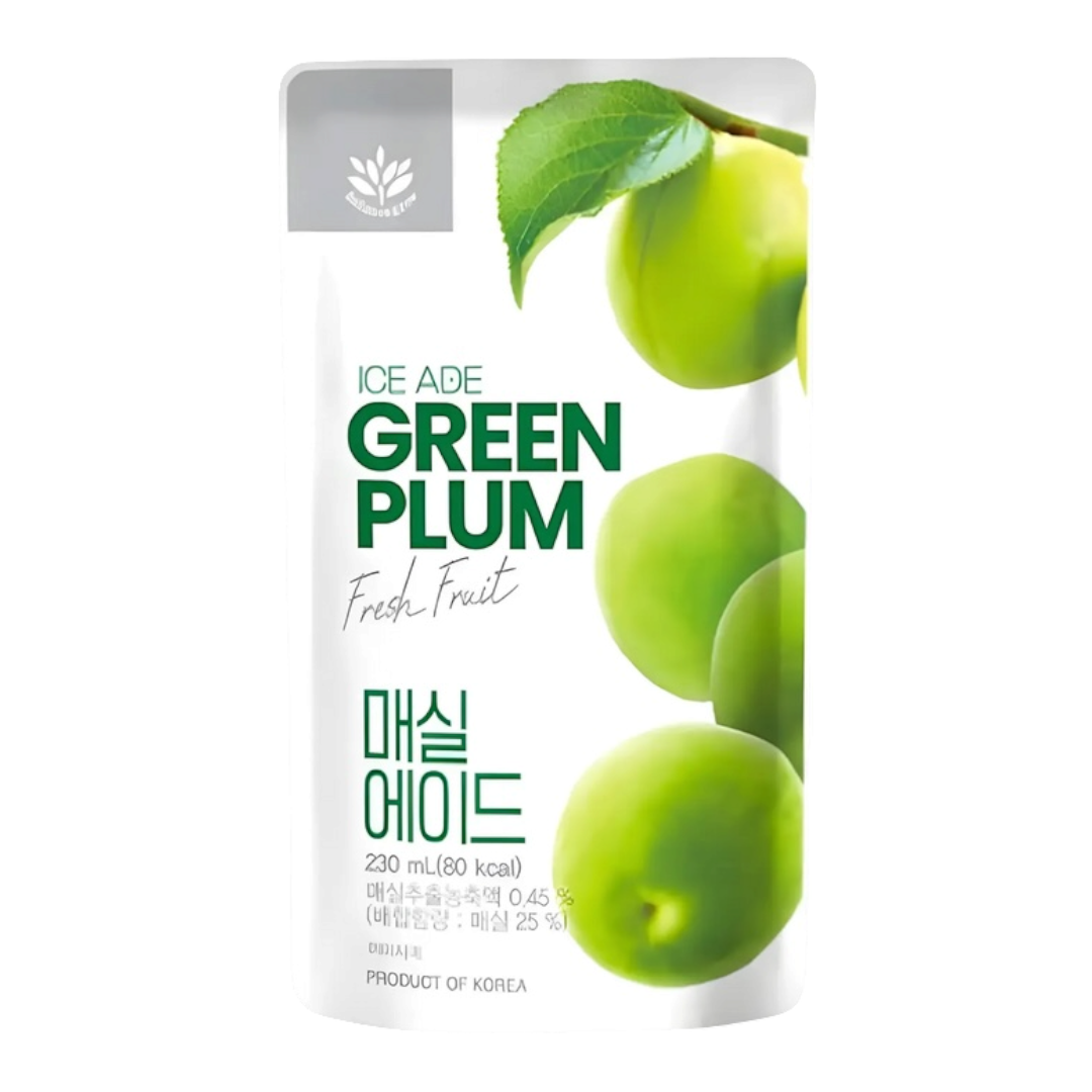 Ice Ade Green Plum 230ml - Korean green plum fruit ade pouch