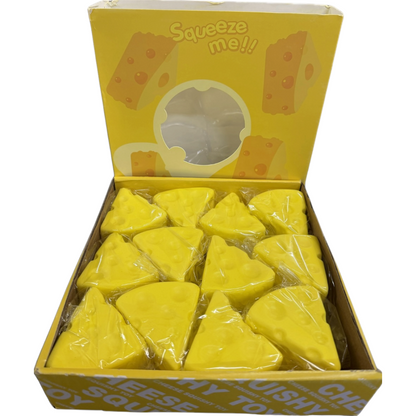 Cheesy squishy squeeze stress toy - box of 12