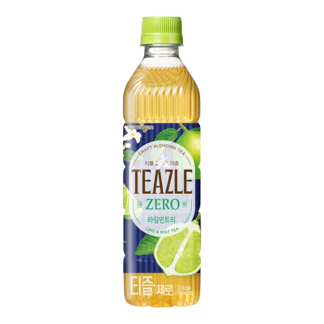 Woongjin Teazle Zero Lime &amp; Mint Tea 500ml bottle