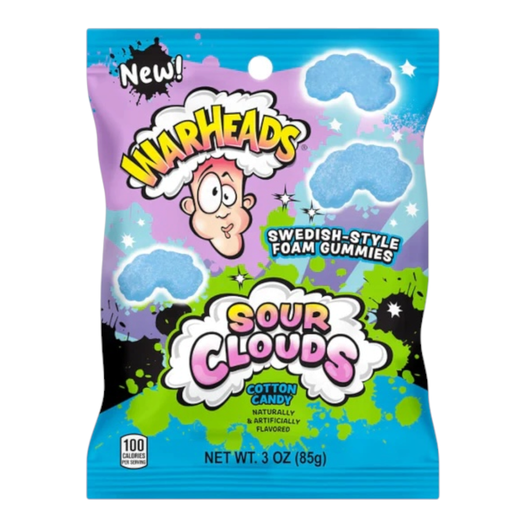 Warheads Sour Clouds Cotton Candy 85g bag