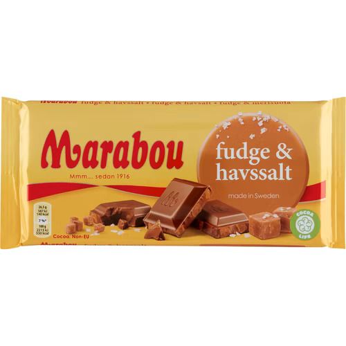 Marabou Fudge and Seasalt Chocolate Block (Sweden) 160g