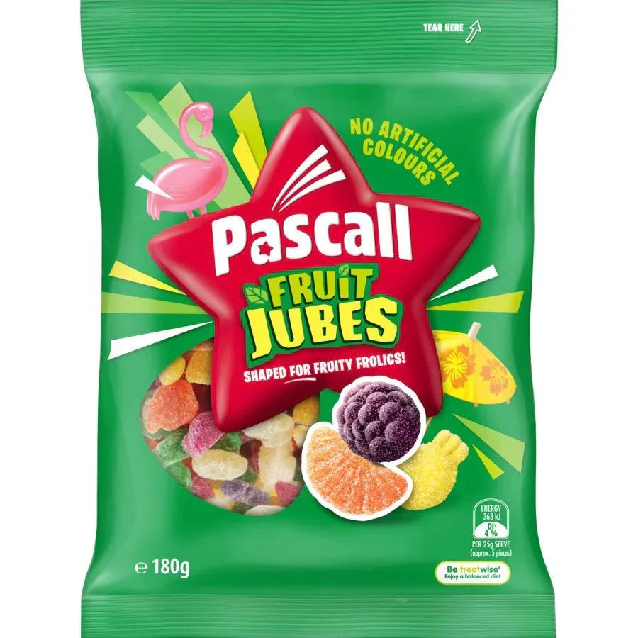Pascall Fruit Jubes 180g Best Before  OCTOBER 2025