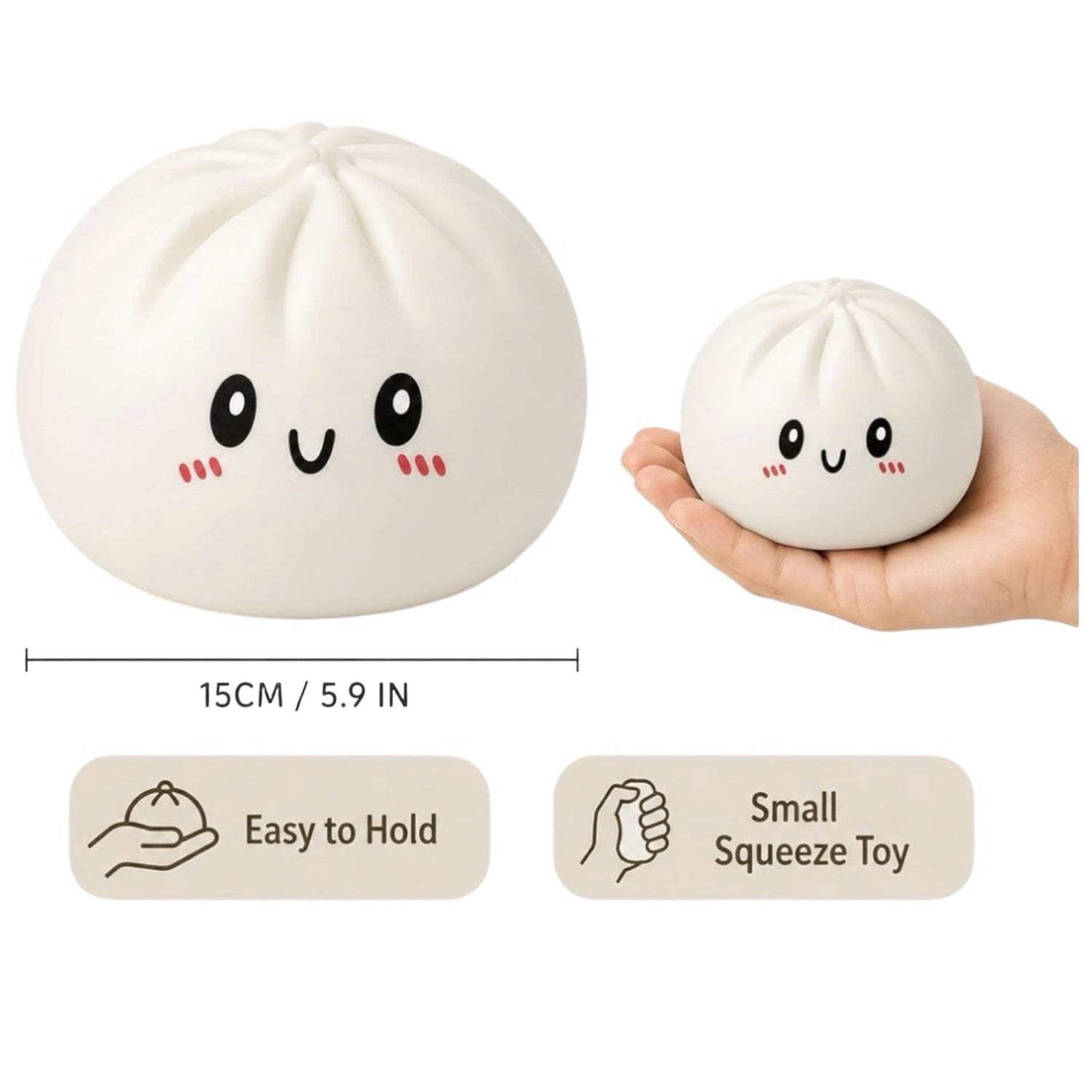 Dimsum Bao Night Light – Glowing Dumpling Lamp (15cm)