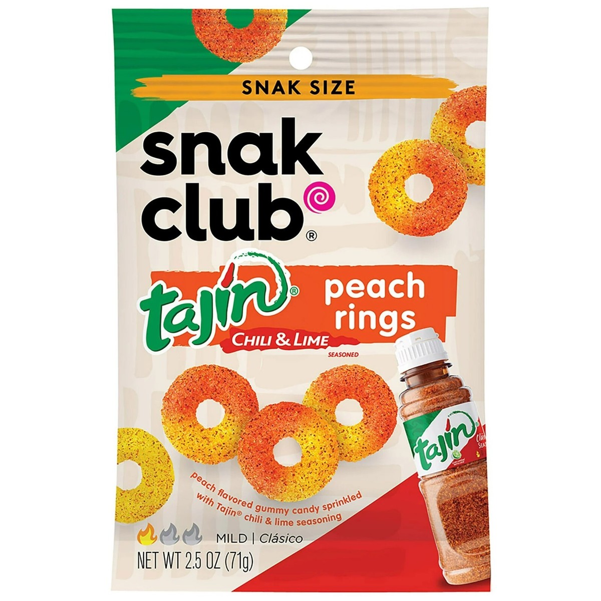 Snak Club Tajin Chile and Lime Peach Rings 71g