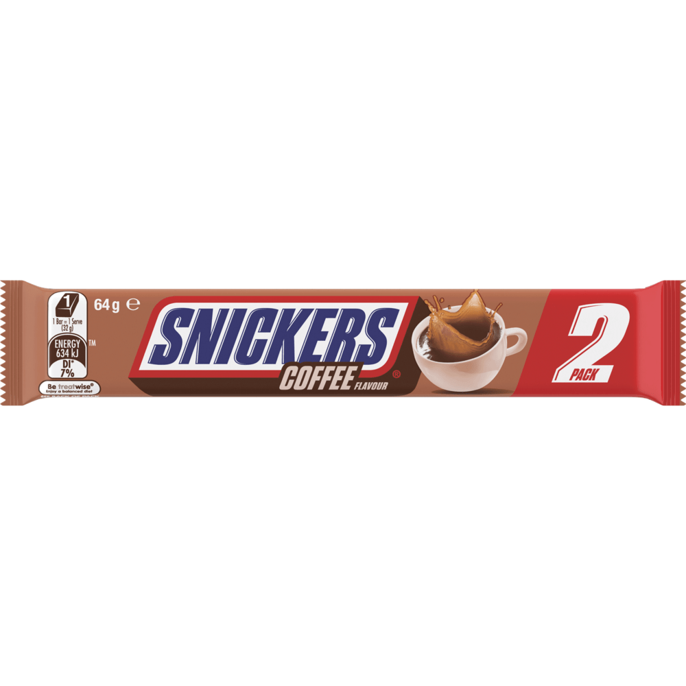 Snickers Coffee Milk Chocolate Bar 2 Pack (Australia) 64g