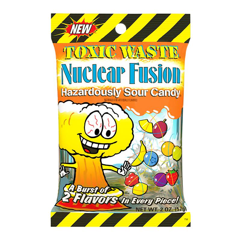 Toxic Waste Nuclear Fusion Hazardously Sour Candy Peg Bag 57g  BEST BEFORE DECEMBER 2025